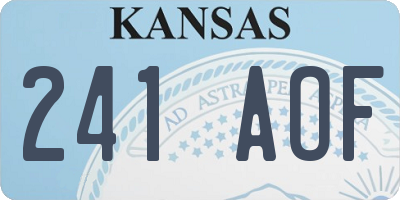 KS license plate 241AOF