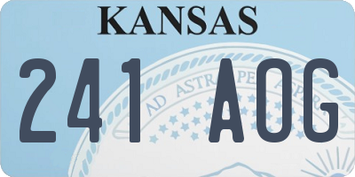 KS license plate 241AOG