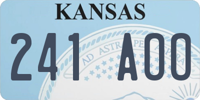 KS license plate 241AOO