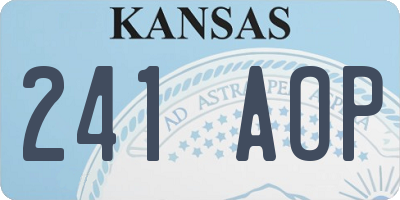 KS license plate 241AOP