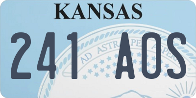 KS license plate 241AOS