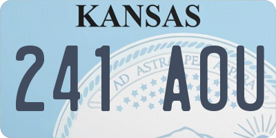 KS license plate 241AOU