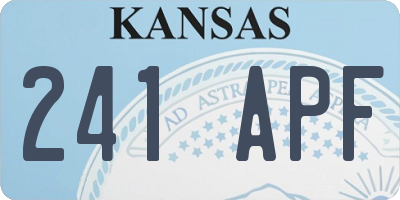 KS license plate 241APF