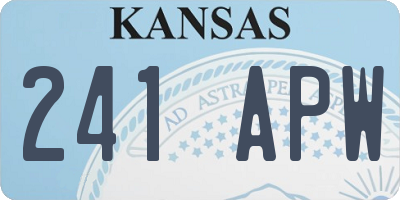 KS license plate 241APW