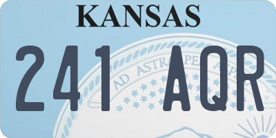 KS license plate 241AQR
