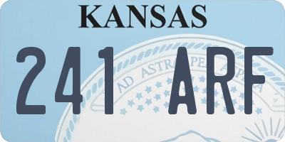 KS license plate 241ARF