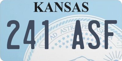 KS license plate 241ASF