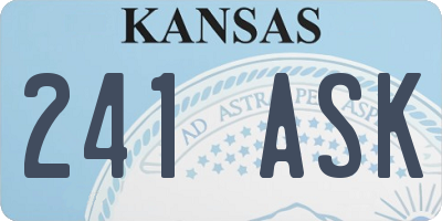 KS license plate 241ASK