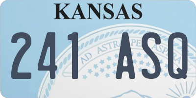 KS license plate 241ASQ