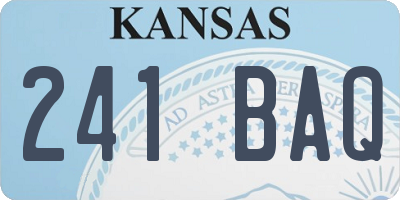 KS license plate 241BAQ