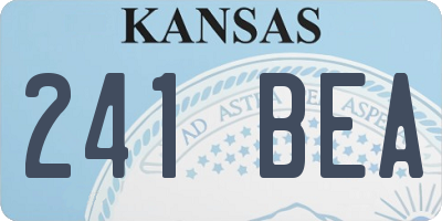 KS license plate 241BEA