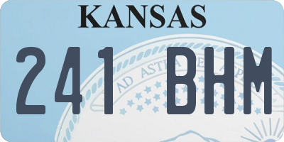 KS license plate 241BHM