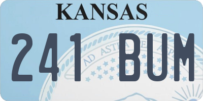 KS license plate 241BUM