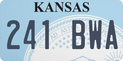 KS license plate 241BWA