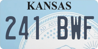 KS license plate 241BWF