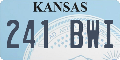 KS license plate 241BWI