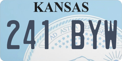 KS license plate 241BYW