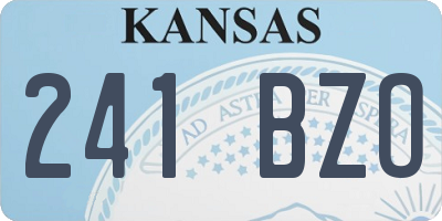 KS license plate 241BZO