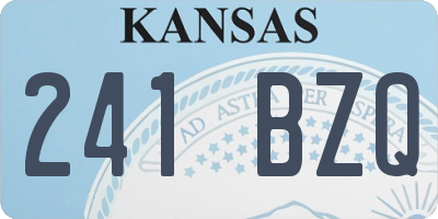 KS license plate 241BZQ