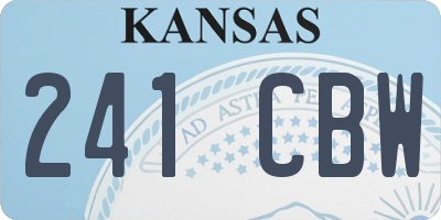 KS license plate 241CBW