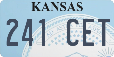 KS license plate 241CET
