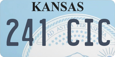 KS license plate 241CIC