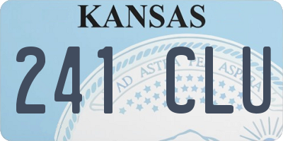 KS license plate 241CLU