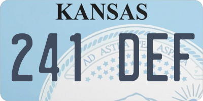 KS license plate 241DEF