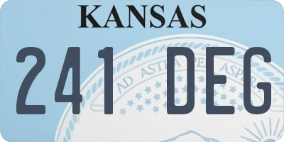 KS license plate 241DEG
