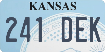 KS license plate 241DEK