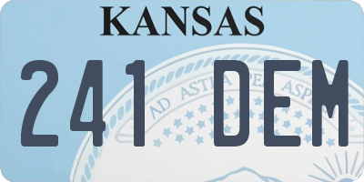 KS license plate 241DEM