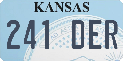 KS license plate 241DER