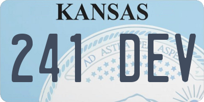 KS license plate 241DEV
