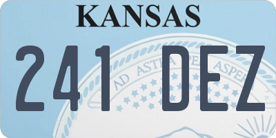 KS license plate 241DEZ