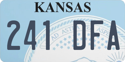 KS license plate 241DFA