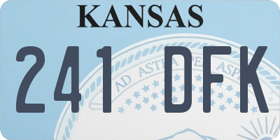 KS license plate 241DFK