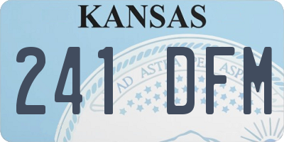 KS license plate 241DFM