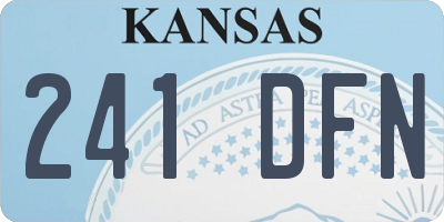 KS license plate 241DFN