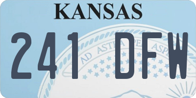 KS license plate 241DFW