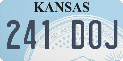 KS license plate 241DOJ
