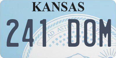 KS license plate 241DOM