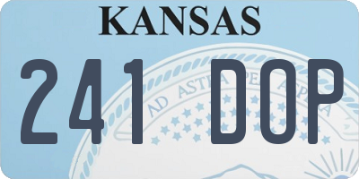 KS license plate 241DOP