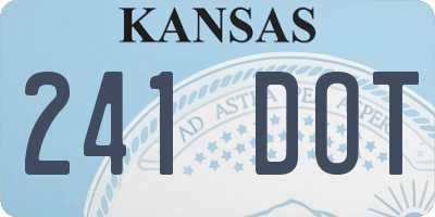 KS license plate 241DOT
