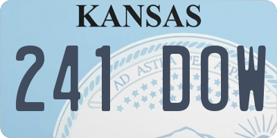 KS license plate 241DOW