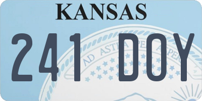 KS license plate 241DOY