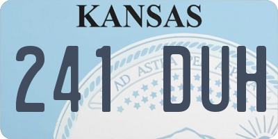 KS license plate 241DUH