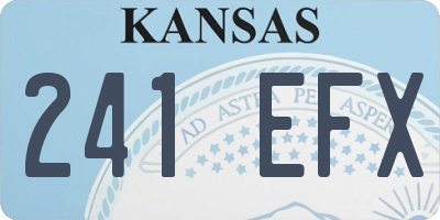 KS license plate 241EFX
