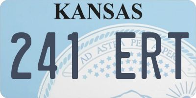 KS license plate 241ERT