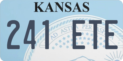 KS license plate 241ETE