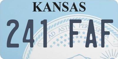 KS license plate 241FAF